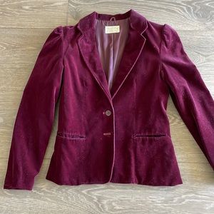 Adorable red wine velvet jacket in XS.
